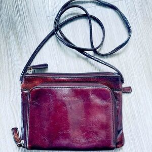 DOLCE VITA BROWN LEATHER CROSSBODY LEATHER WOMEN CARD HOLDER BAG